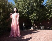 70s Gunne Sax Jessica McClintock Coral Pink Vintage Wedding Dress with Pearl and Lace Detail - Victorian, Hippie, Bohemian, Boho