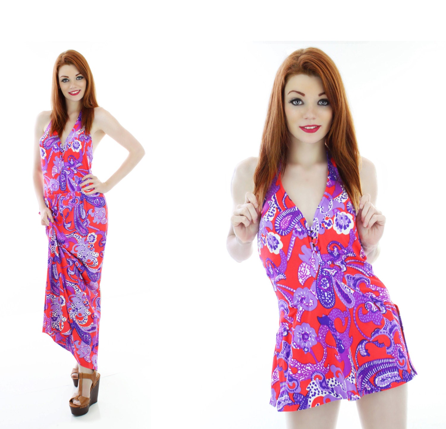 60s Jantzen Swimsuit Bathing Suit Sixties Psychedelic 1960s With Skirt Button Swim Suit Bullet Bra Bombshell Mad Men Medium M Small S