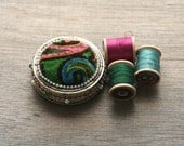For Mod Sewing - Vintage Pin Cushion, Paisley Neon, Sewing Notions