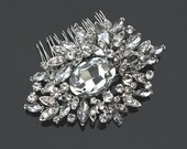 Bridal Haircomb, Wedding Head Piece, Rhinestone Haircomb, Wedding Hair Accessory, Crystal Brooch Style Comb