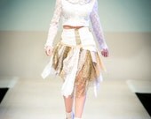 upcycled clothing . tattered skirt