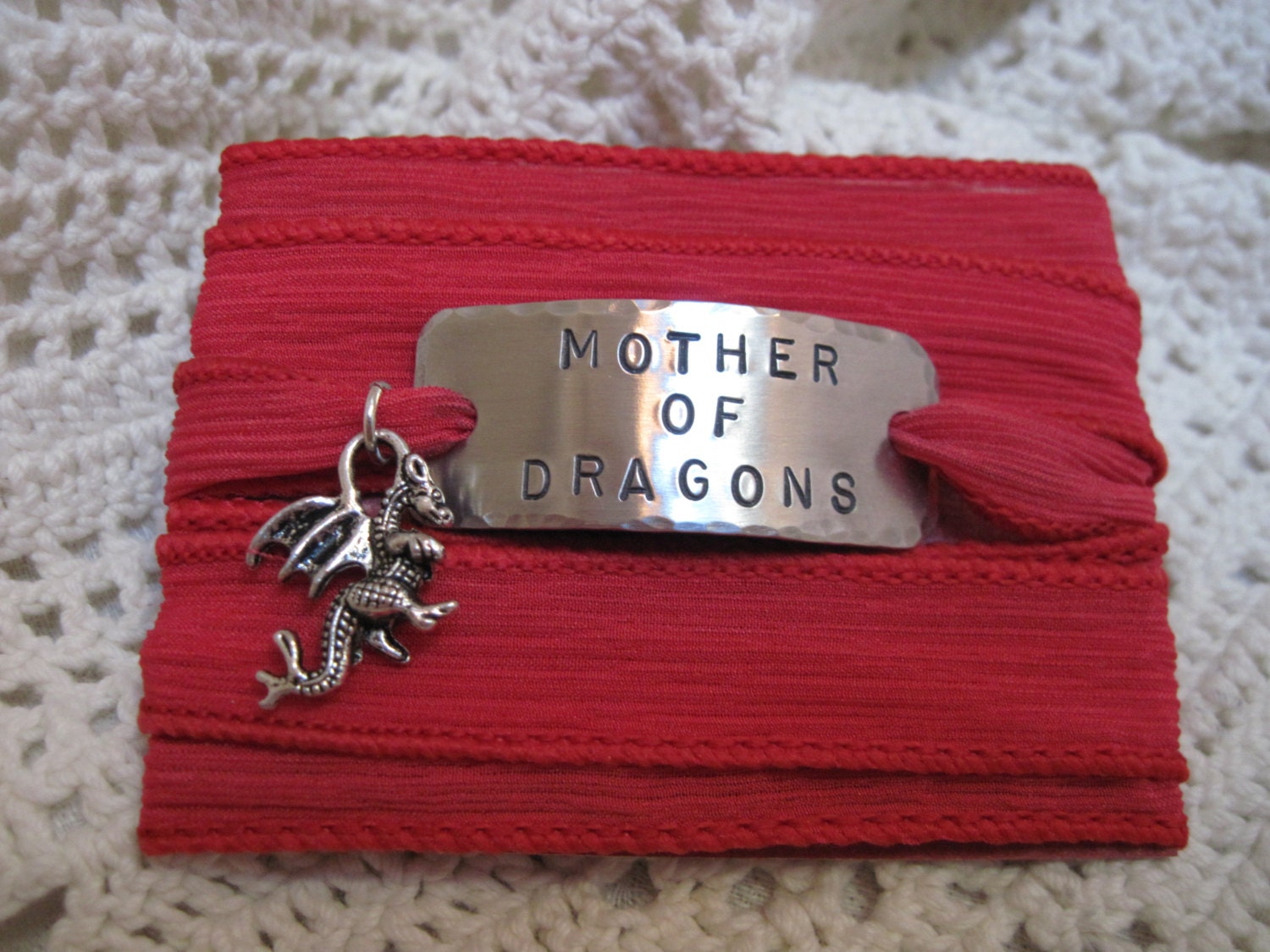 Game of Thrones - Mother of Dragons  Silk Wrist Wrap for the  Daenerys Targaryen fan Khaleesi Princess of Dragonstone
