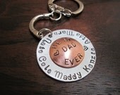 Fathers Day Key Chain - Best Dad Ever with up to Six Hand Stamped Names