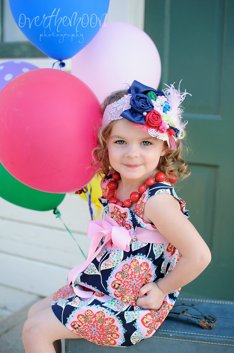 Zadee Dress made with Floral fabric by Amy Butler