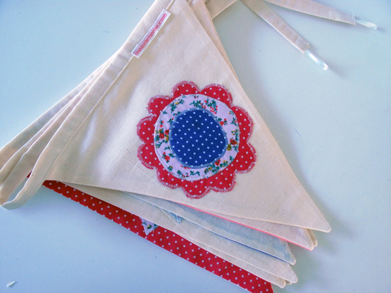Fabric Bunting personalised with a name PINKS and PURPLES