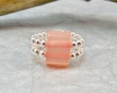 Stretchy Handmade Ring, Watermelon Colored Stretch Band Ring,Stretch Band Ring, Stretchy Ring, Womens Ring