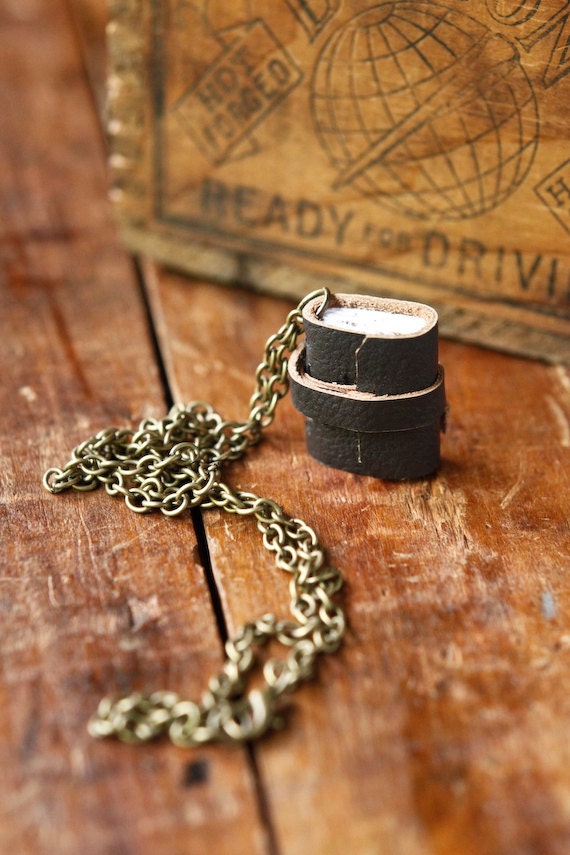 Mini Leather Journal Necklace - Handmade Book Jewelry, Pendant