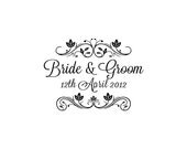 Personalized custom wedding rubber stamps handle mounted gift W17