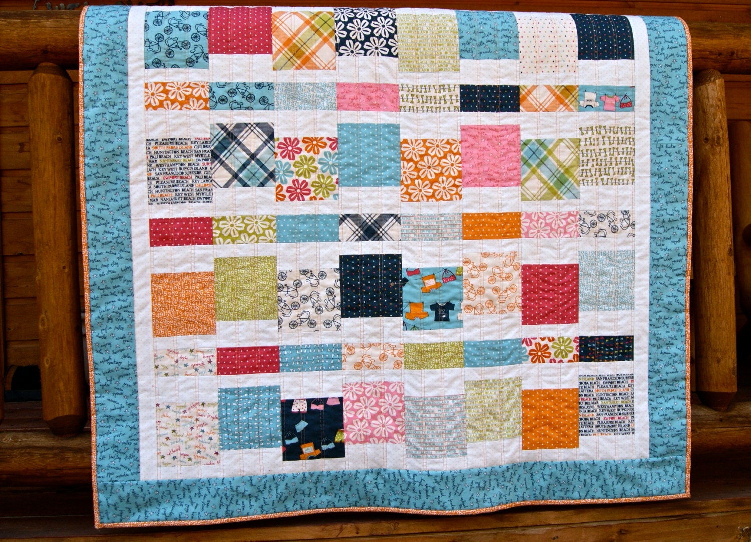 Quilt Baby Toddler Lucys Crab Shack Beach Patchwork Summertime Nursery Crib