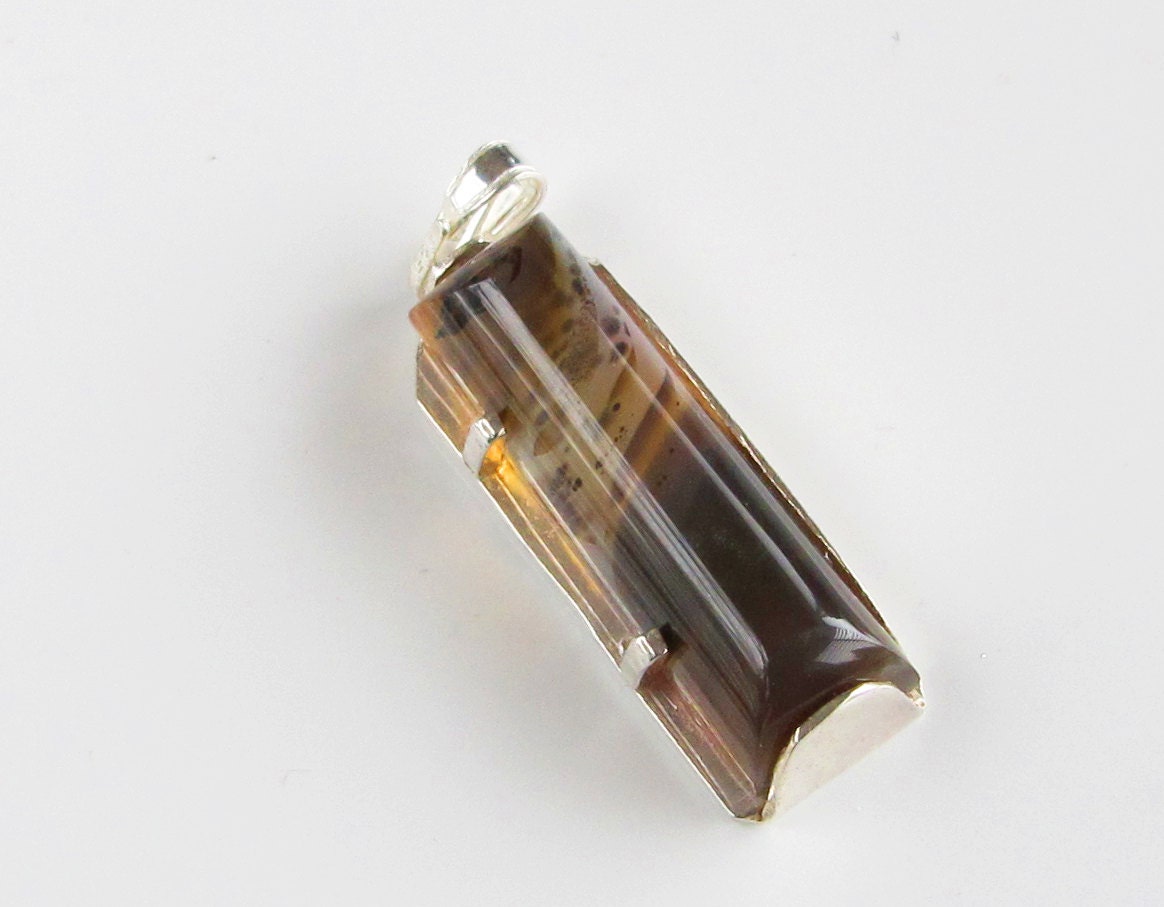 Agate Pendant: Taffy and Caramel on Silver