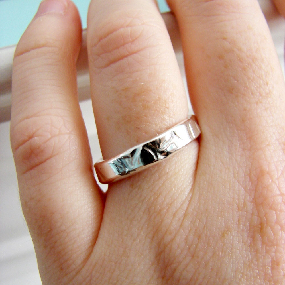 Fine Silver geometric Honey Comb Ring