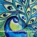 Peacock Watercolor Painting Art Print 11x14