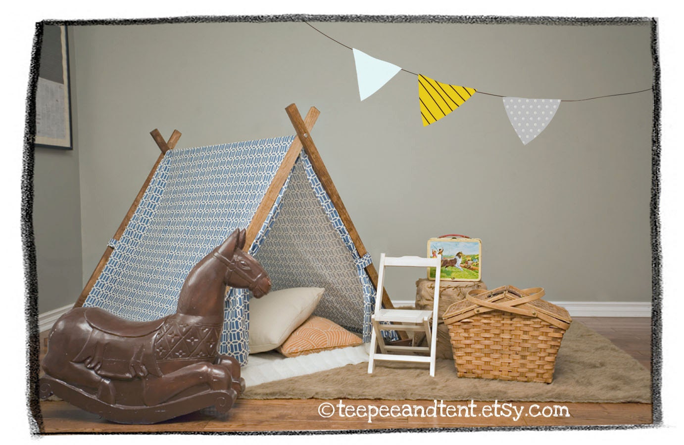 Kids Teepee Play Tent - Frame included