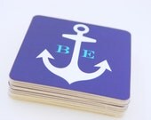 Coasters - Monogrammed ANCHOR Collection - set of 12