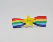 Mario rainbow star hair clip