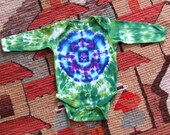 Lotus Blossom Long Sleeve Tie Dye Onesie - 18m - Ready to Ship