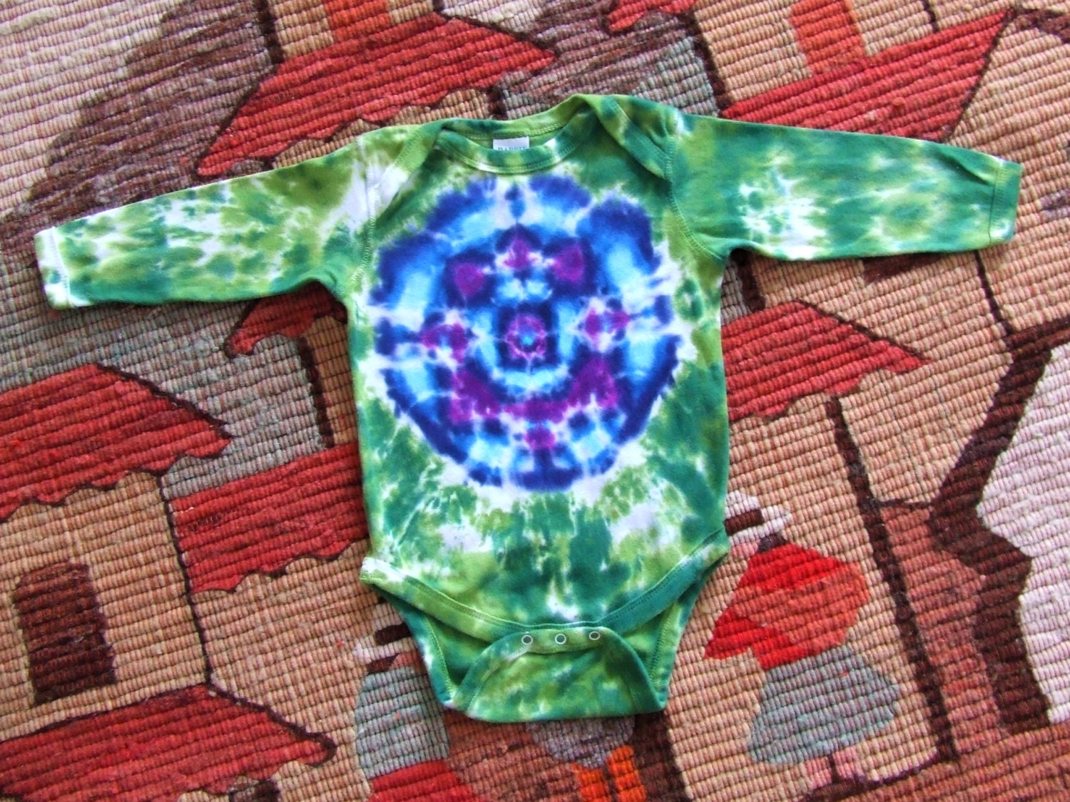 Lotus Blossom Long Sleeve Tie Dye Onesie - 18m - Ready to Ship