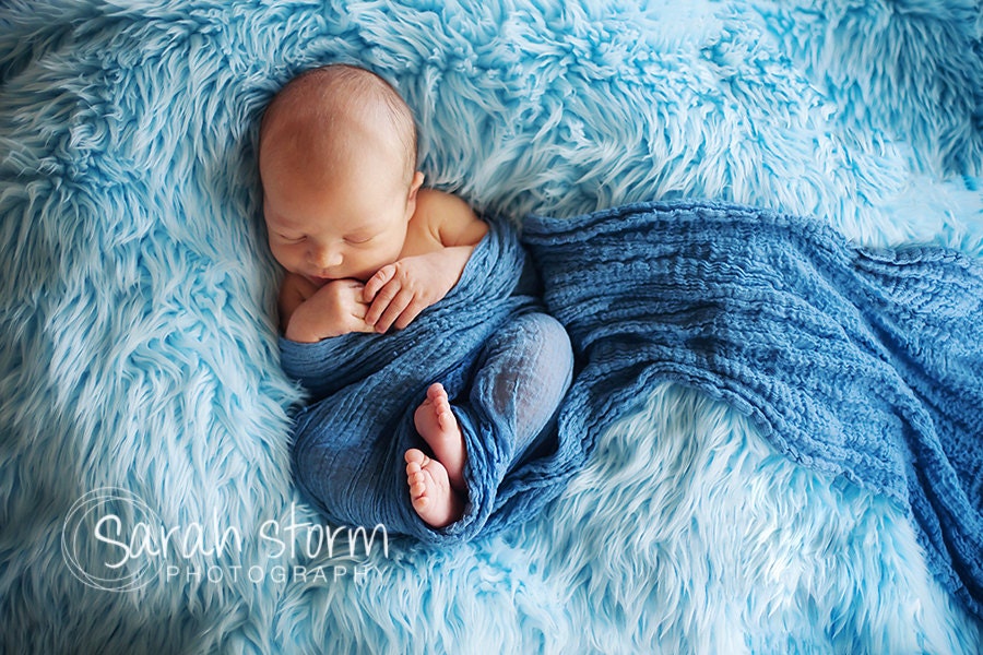 Niagara Blue Cheesecloth Newborn Baby Wrap Photography Prop (SwaDDLinG and HAnGinG VideOs) Newborn Hammock, Baby Boy Props - 3 ft x 6 ft