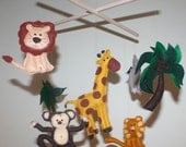 Jungle Animal Safari Double-Sided FELT MOBILE for Kids Bedroom Baby Nursery
