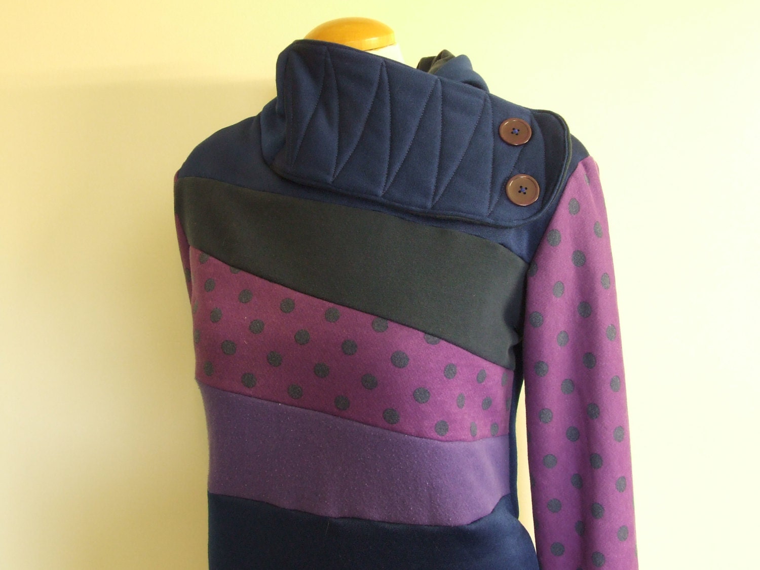 MERMAID - Hoodie Sweatshirt Sweater - Recycled Upcycled - One of a Kind Women - MEDIUM