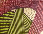Stripes, Abstract African wax print batik fabric BY THE YARD 100% cotton.