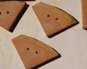 6 Hickory Wood Buttons, Triangular