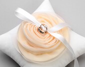 Wedding ring pillow, bridal ring pillow, flower ring pillow - Lilyrose