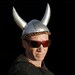 Metal Viking Helmet with Leopard Velvet Liner