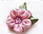 HAIR CLIP SALE... Shukura / Peach Blossom in Pink  hair clip - no slip grip