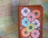 iPad Mini Case ... Handpainted Leather Pansies and Daisies