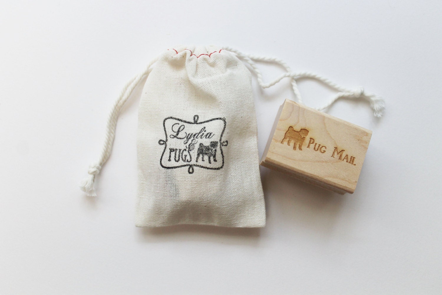 Pug Mail Rubber Stamp