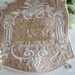 Custom Embroidered Wedding Dress Label Silk Brocade DOWNTON ABBEY COLLECTION Antique Rose and Metallic Gold
