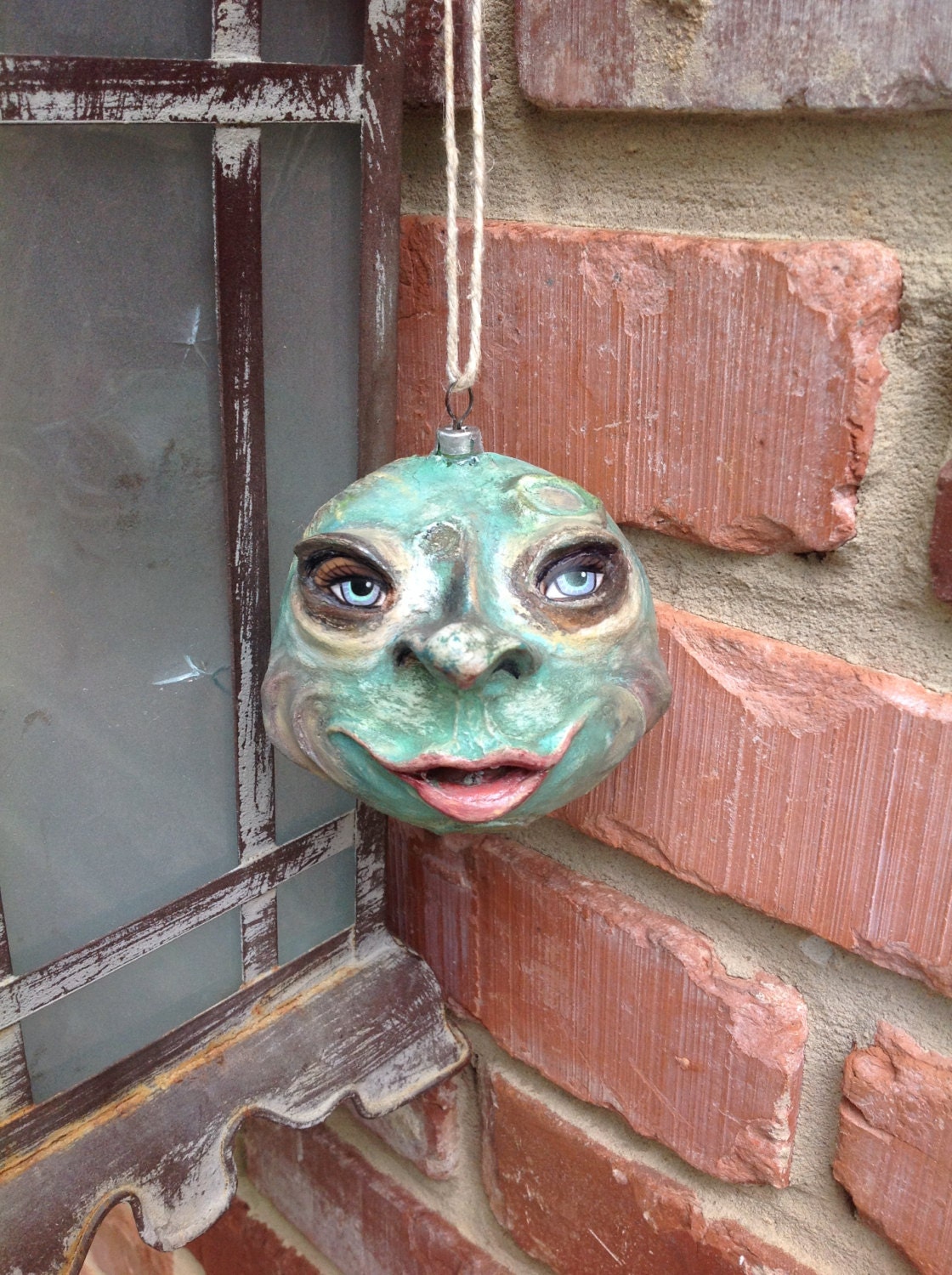ZOMBIE Moon face ornament folk art moon ornament