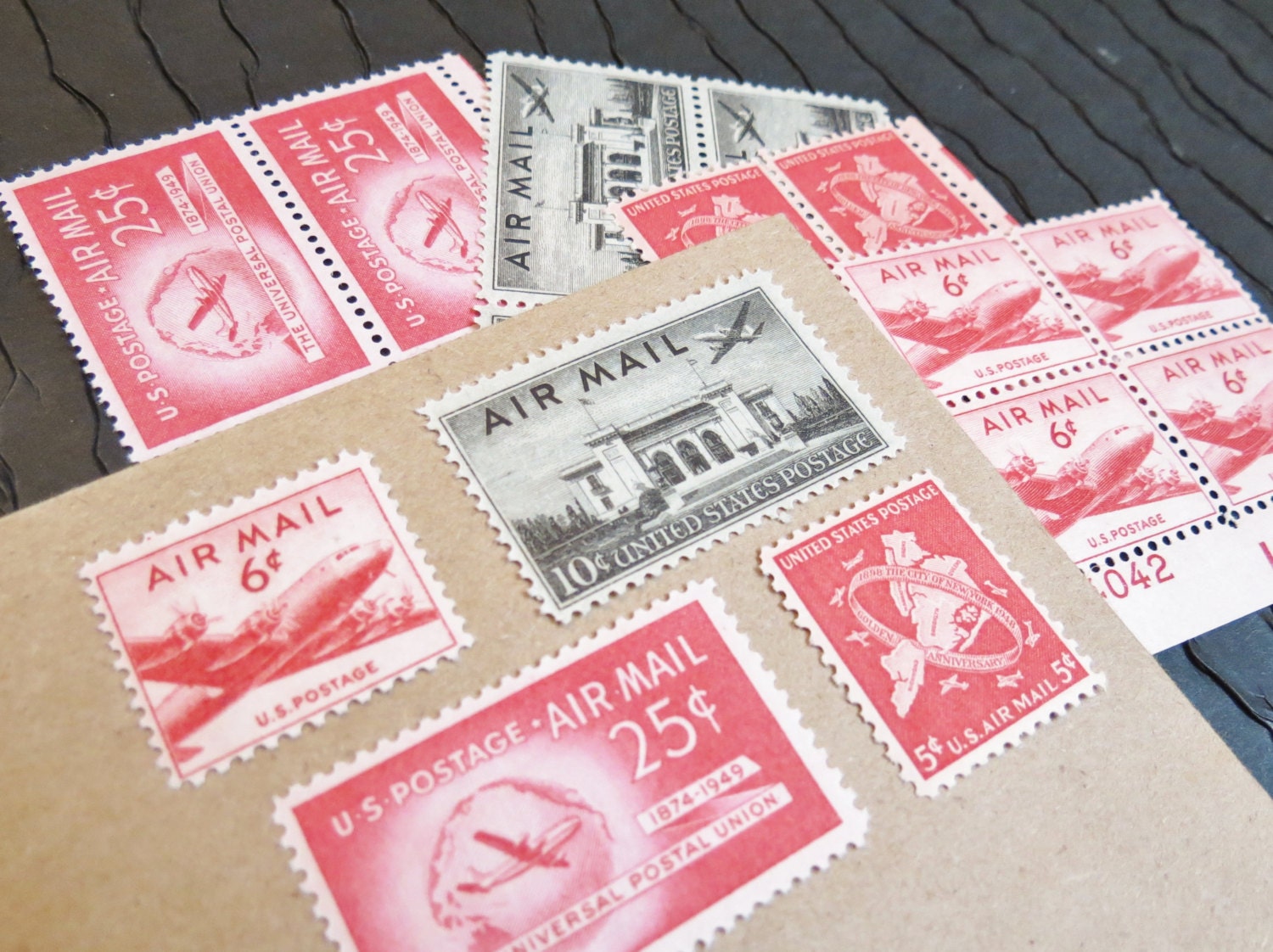 Wings of Red .. PREMIUM .. UNused Vintage Postage Stamps  .. post 10 letters