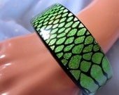 Vintage Bangle Green Metallic Reptile