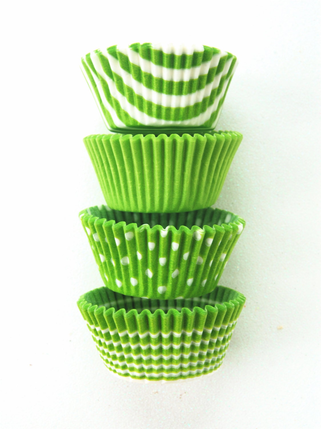 Assorted Bright Lime Green Cupcake Liners 50 by CupcakeSocial