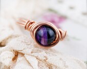 Attunement - Botswana agate wrapped ring (SR)