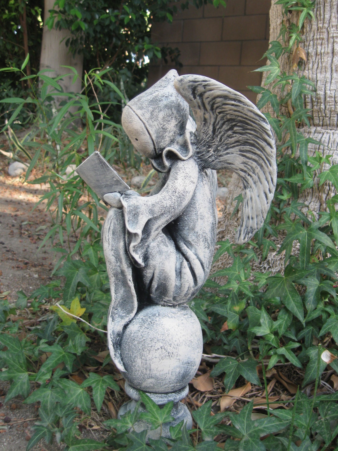 Garden Sculpture Reading Angel Poppet