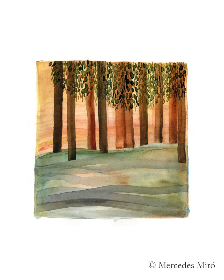 Little woods - Watercolor painting - Limited edition print - Fine Art Giclée