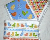 SALE Boy Burp Cloths - Colorful Dinosaurs - Set of 3