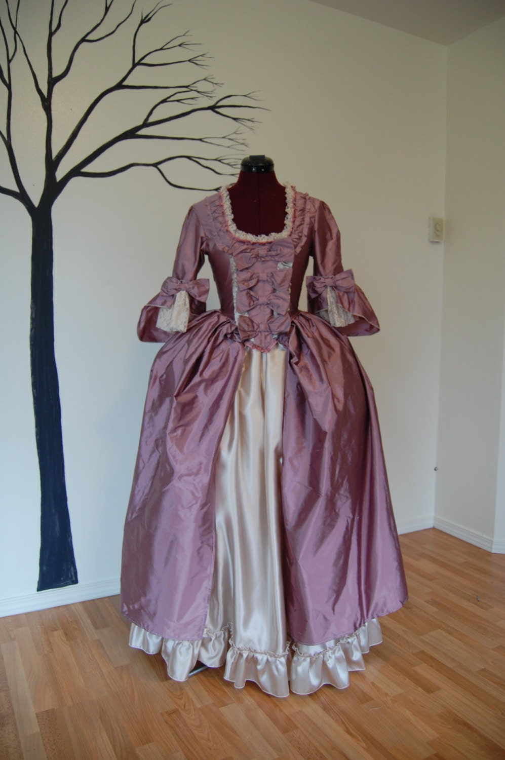 Rose silk  Marie Antoinette Victorian inspired costume dress