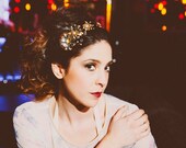 Huit..........Floral pearl and crystal headpiece - Silver and gold flower crown
