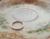 Handmade 2x1mm recycled eco-friendly solid 14k rose gold wedding band - Satin or Shiny - Modern Wedding Ring - Stackable
