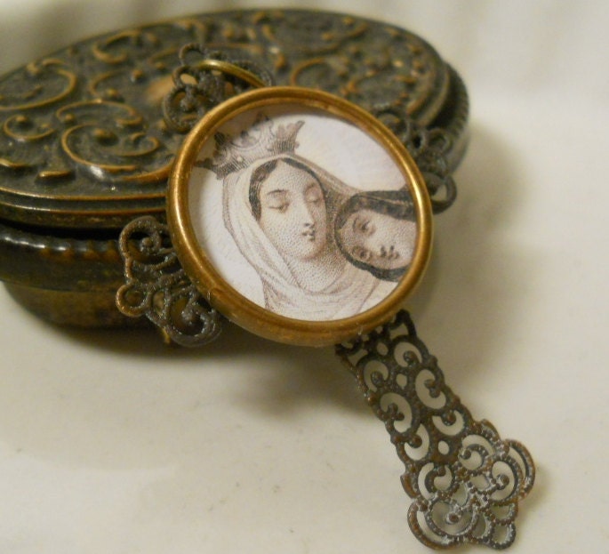 Religious Cross Pendant Mother Mary