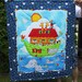 Ready to be shipped/ Handmade Hand Quilted Baby Blanket The Noah's Ark / Fish, Butterfly, Pandas, Elephants and Giraffes