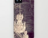 Chandelier, French iphone 5 case, versaille iphone 4 cover, paris, hall of mirrors, black and white cell phone case 4s