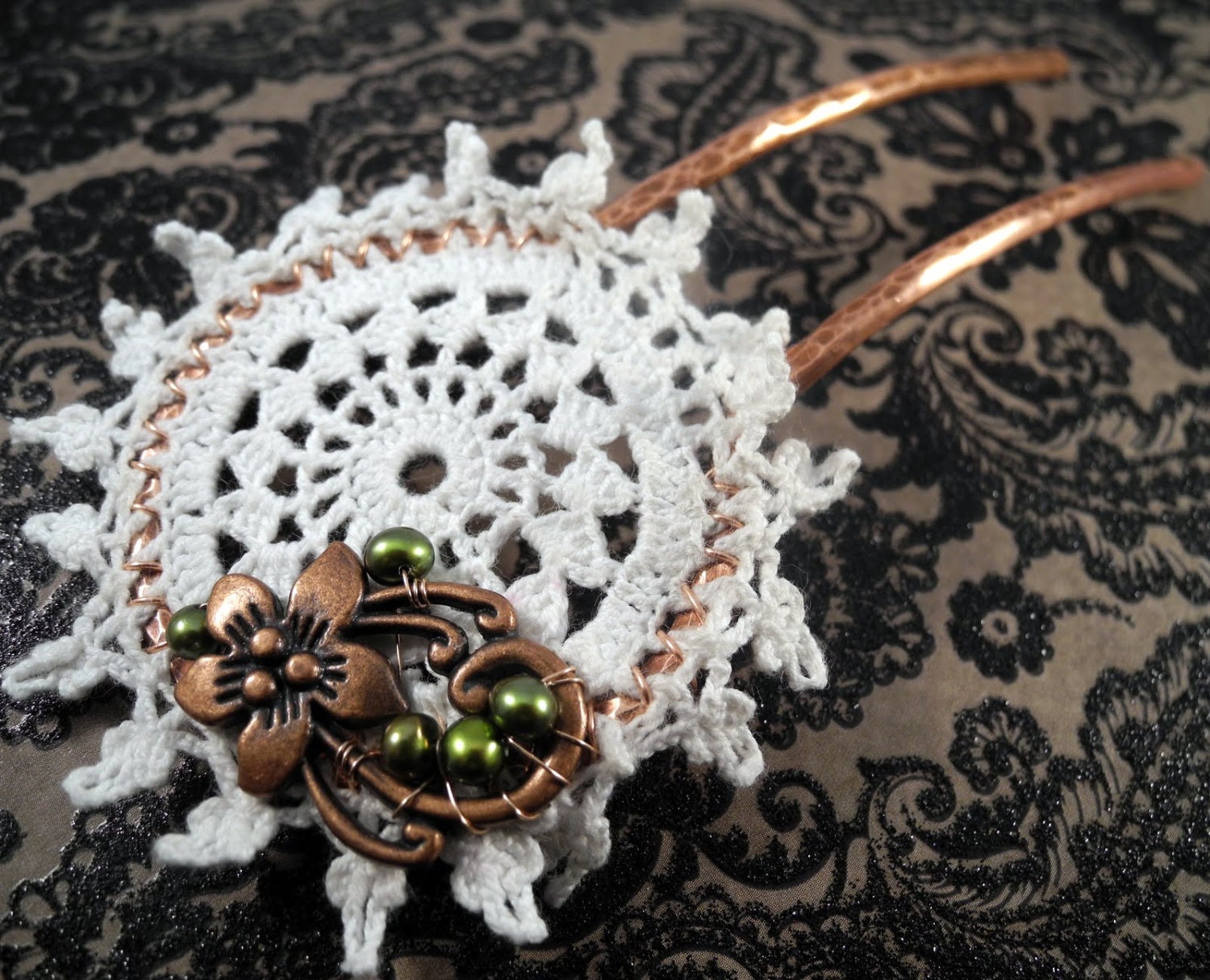 Made to Order Copper Hair Fork - Arsenic and Old Lace, hair ornament, hair pin, hair stick, hair accessory