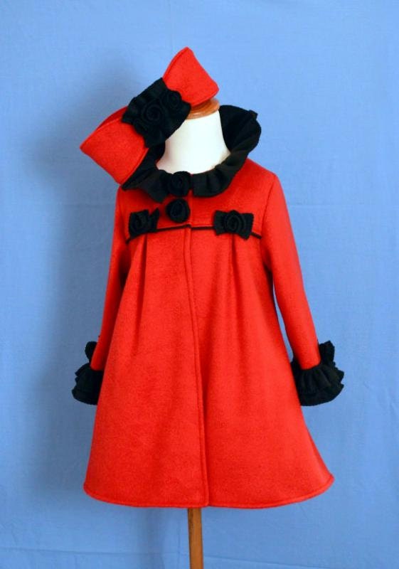 Girls Fleece Coat and Ear Warmer PDF Sewing Pattern ... NEW