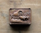 Remembering Lookout Mountain - Vintage Souvenir Box - Colorado - Carved Wood - Western - Steer - Bull - Men - Jewelry Box - Collectible