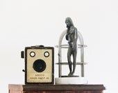 She's a Beauty - Vintage Woman Figurine - Vintage Fine Art - Signed - Sculpture - Cast Iron - Black and White - Vintage Home Decor